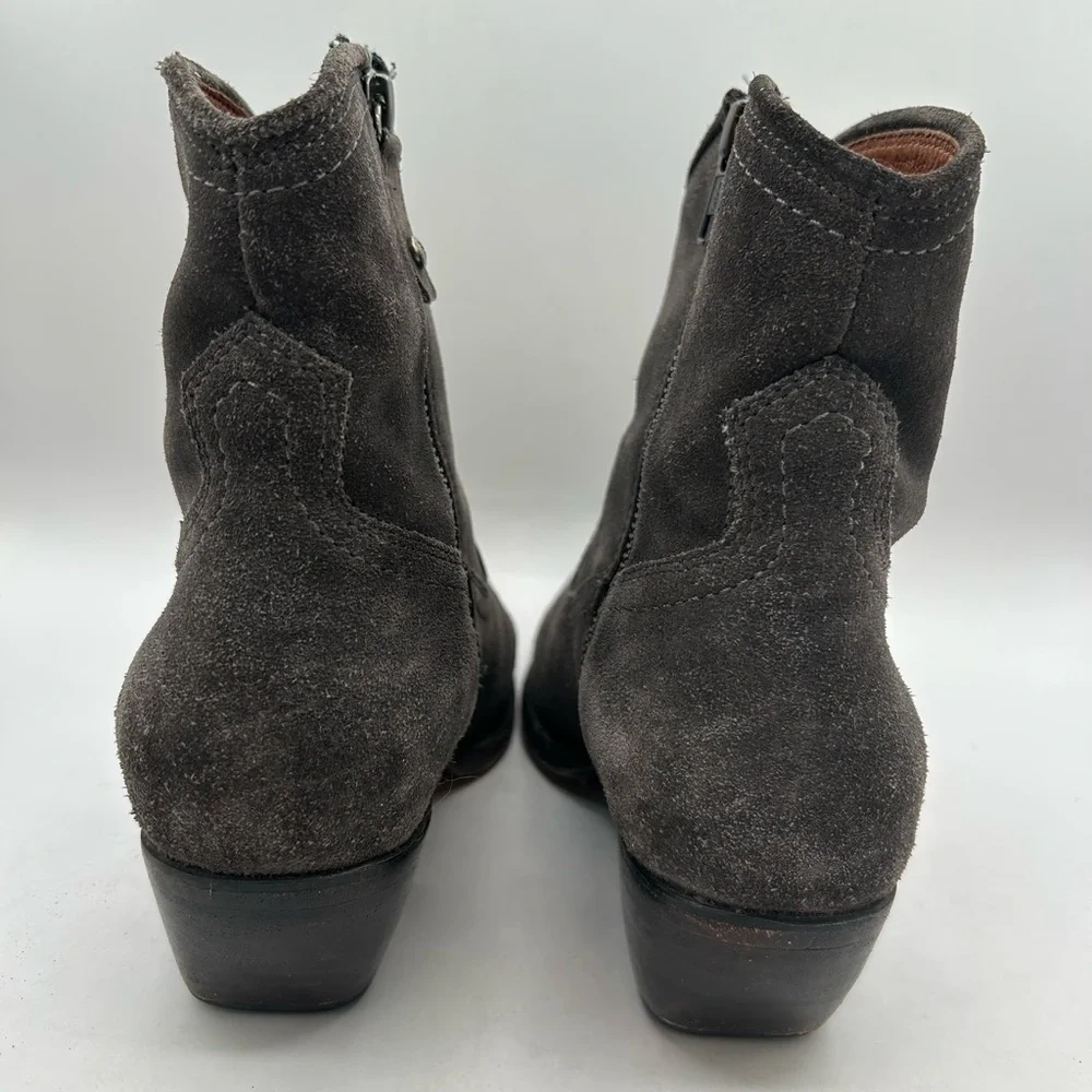 Frye Sacha Short Gray Suede Cowboy Cowgirl 
Ankle Bootie Western Womens size 7.5 - Picture 9 of 14